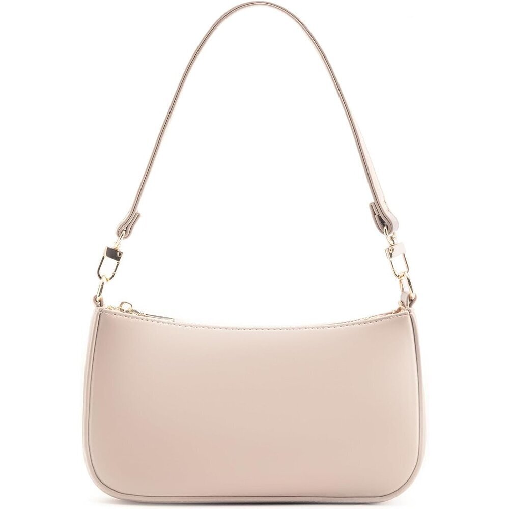 Vegan Leather Shoulder Bag Women Retro Tote Purse Zipper Closure